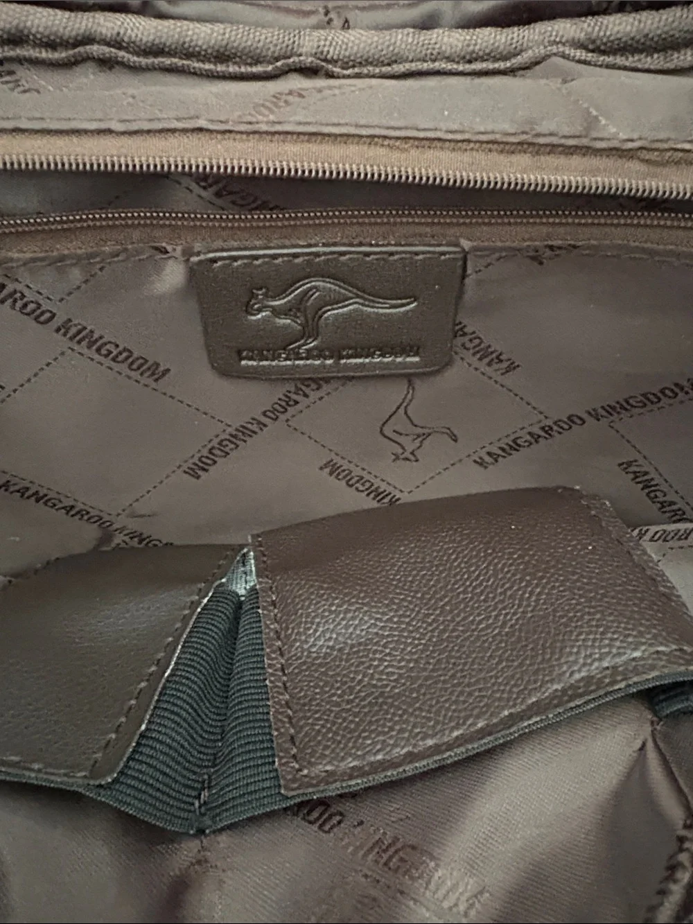 Kangaroo Kingdom Brown Faux Leather Messenger Crossbody Laptop Bag